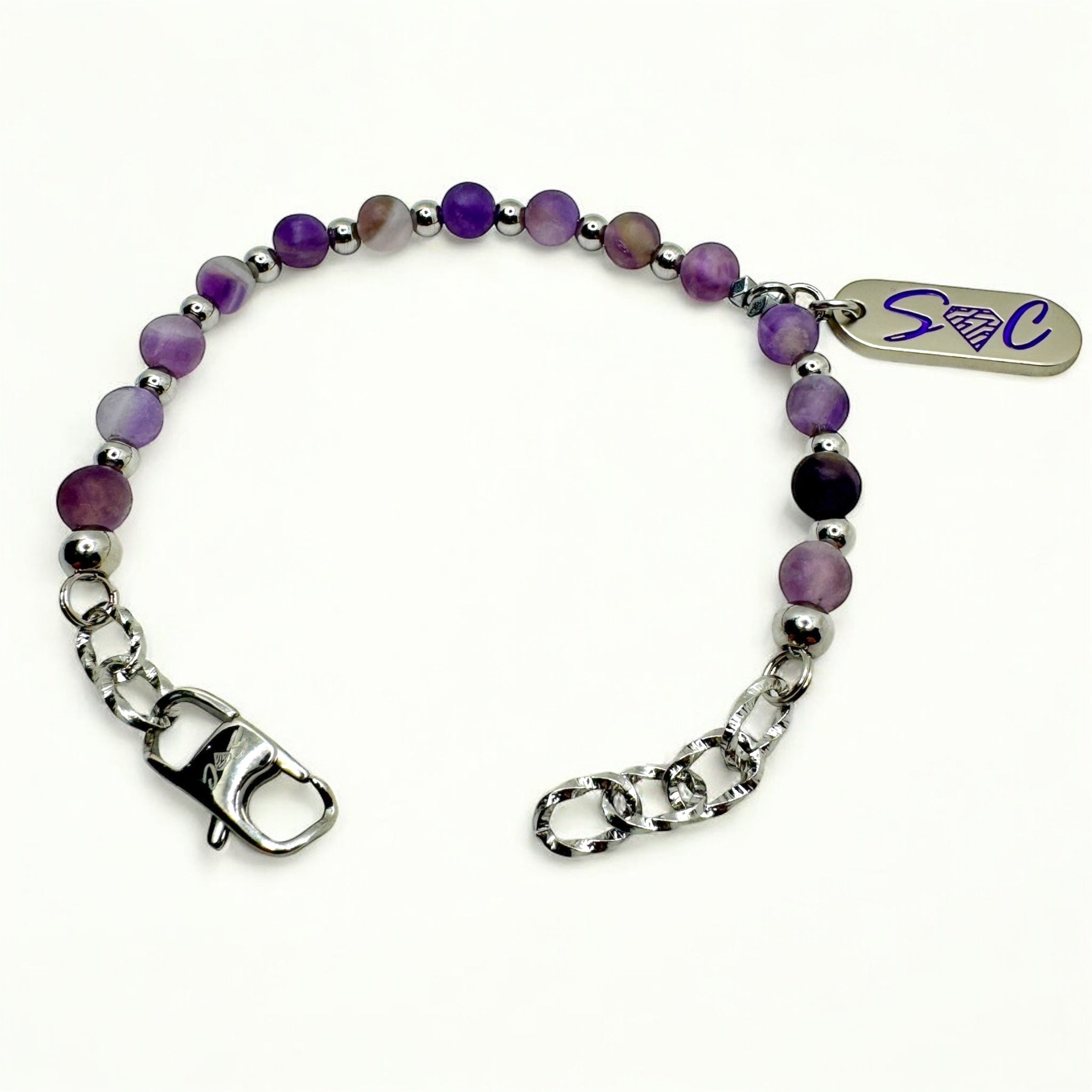 Bracciale Ametista levigata Sharifa Crystals